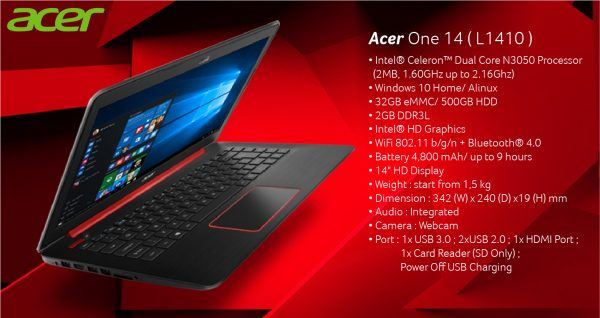 Acer L1410-C95N Spesifikasi